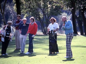 President Ford and Glen Campbell golfing