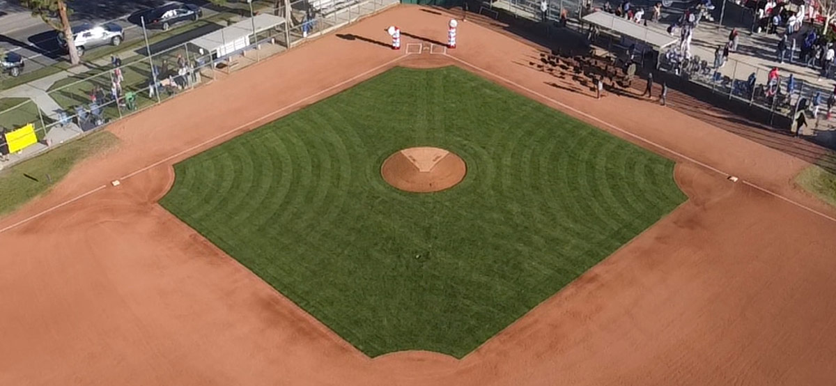Freshly laid sod on the infield at Simi Valley Little League